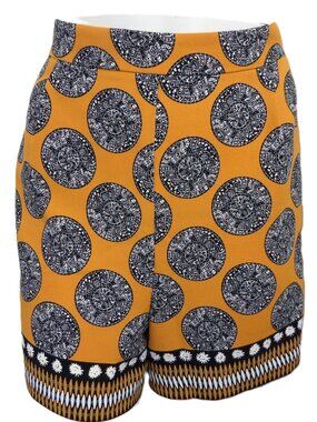 ANN TAYLOR YELLOW MUSTARD GEO DRAPEY PLEAT FRONT CASUAL SHORTS SIZE: 16 NWT